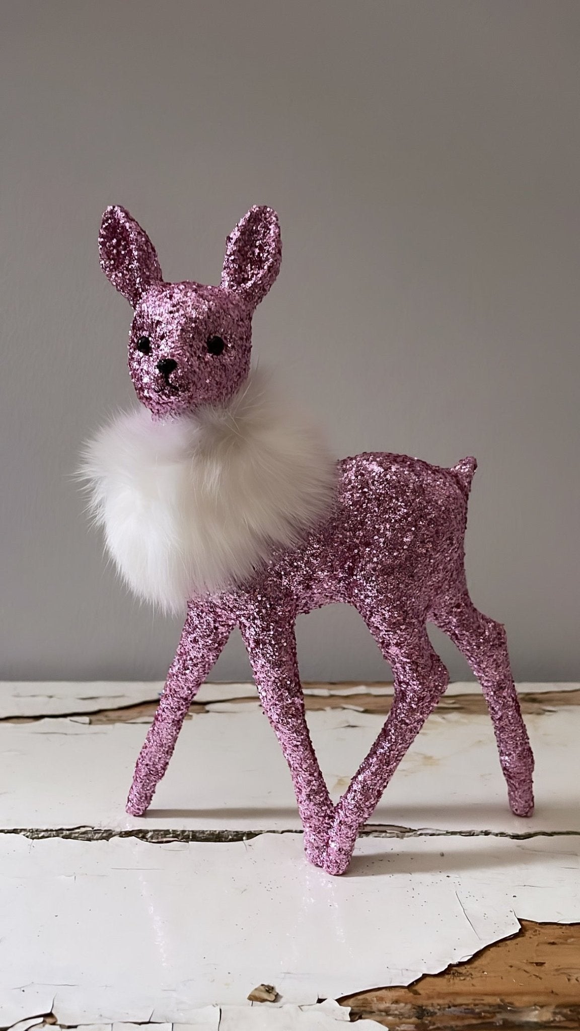 Glitter Bambi with Boa - Purple | Ino Schaller - Bon Ton goods