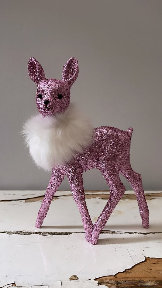 Glitter Bambi with Boa - Purple | Ino Schaller - Bon Ton goods