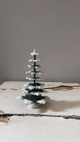 Glitter Christmas Tree - Green with Frost 11cm - Bon Ton goods