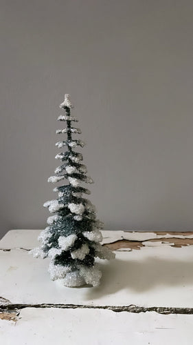 Glitter Christmas Tree - Green with Frost 20cm - Bon Ton goods