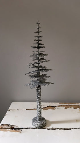 Glitter Christmas Tree - Silver 35cm - Bon Ton goods