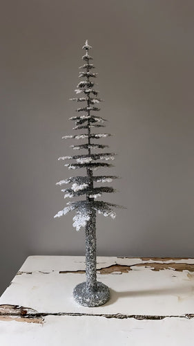 Glitter Christmas Tree - Silver with Frost 35cm - Bon Ton goods