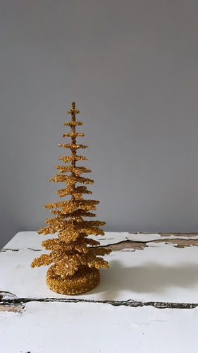 Glitter Christmas Tree - True Gold 20cm - Bon Ton goods