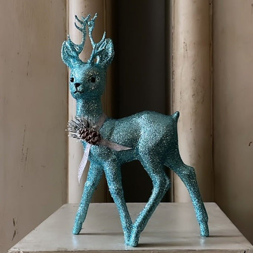 Glitter Deer - Ice Blue with Decoration - Bon Ton goods