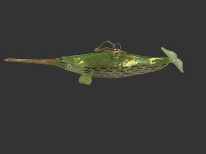 Glitter Glass Narwhal | Christmas Ornament - Bon Ton goods