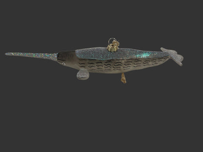 Glitter Glass Narwhal | Christmas Ornament - Bon Ton goods