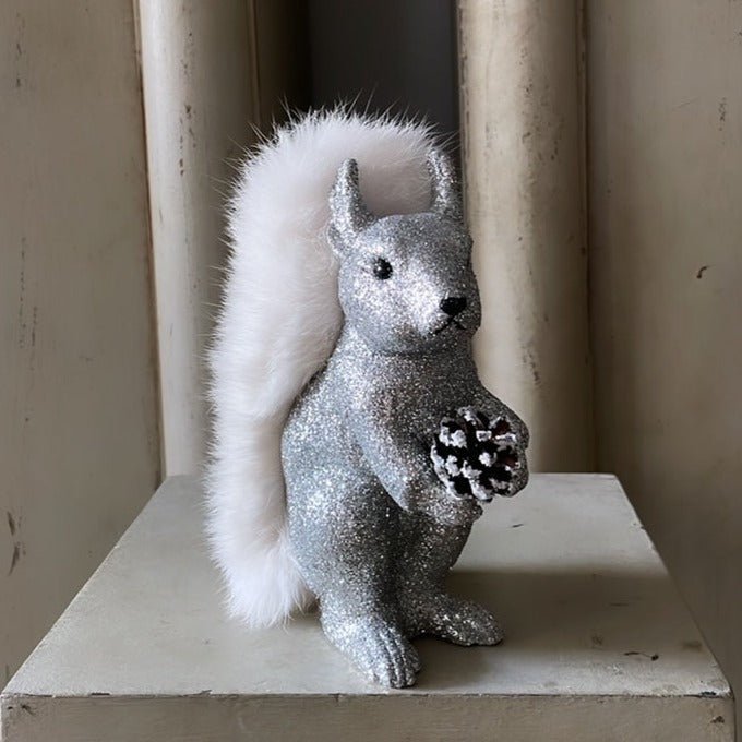 Glitter Squirrel - Silver with Fur Tail | Ino Schaller - Bon Ton goods