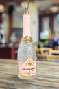 Glittered Champagne-silver | Christmas Ornament - Bon Ton goods