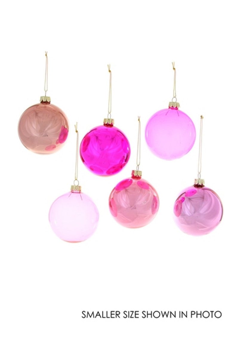 Glorious Glass Hue Balls - Pink Christmas Ornament - Bon Ton goods