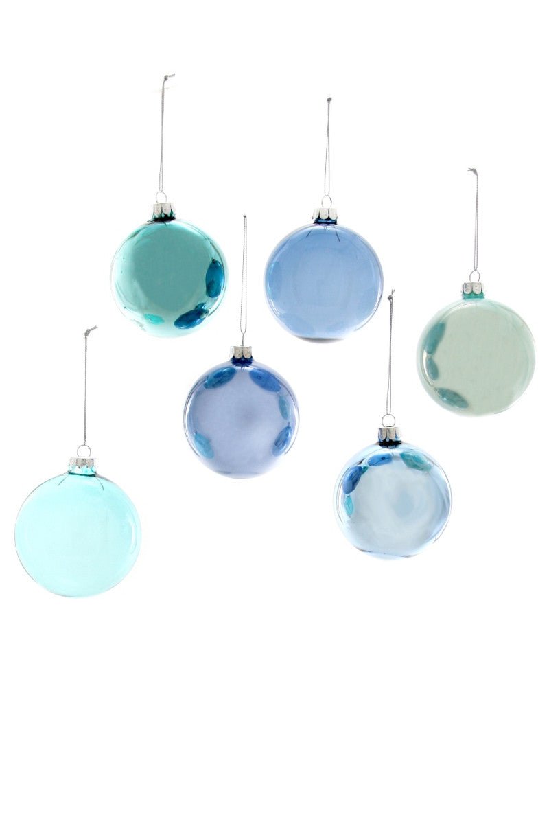 Glorious Glass Hue Balls - Snowfall Christmas Ornament - Bon Ton goods