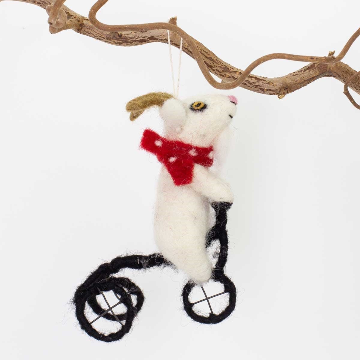 Goat on Bicycle Christmas Ornament by A World of Craft, Swedish-designed handmade Christmas decoration