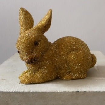 Gold Beaded Small Bunny Lying | Ino Schaller - Bon Ton goods