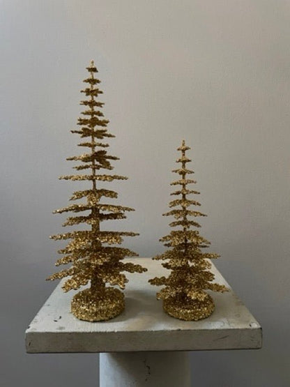 Gold Glitter Spruce - Cardboard Christmas Tree | Ino Schaller - Bon Ton goods