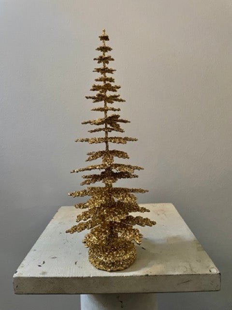 Gold Glitter Spruce - Cardboard Christmas Tree | Ino Schaller - Bon Ton goods