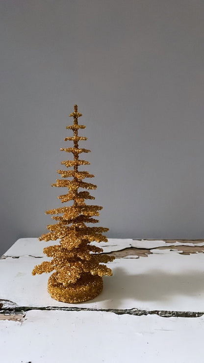 Gold Glitter Spruce - Cardboard Christmas Tree | Ino Schaller - Bon Ton goods