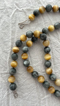 Load image into Gallery viewer, Gold Tiger&#39;s Eye and Eagle Eye Necklace - Bon Ton goods
