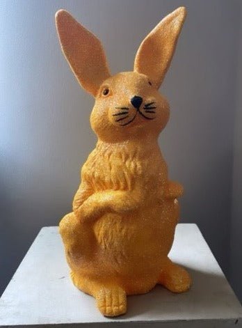 Golden Yellow Glitter Upright Bunny, Large | Ino Schaller - Bon Ton goods