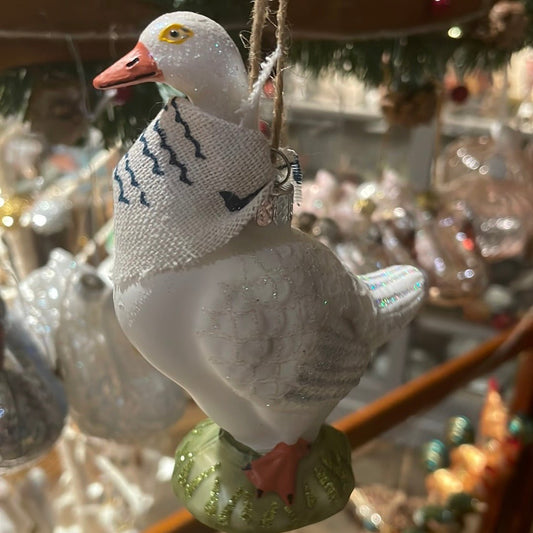 Goose Glass Ornament Christmas Ornament - Bon Ton goods