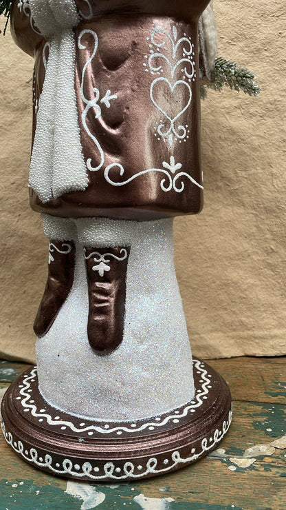 Grand Metalic Copper Santa with Gingerbread Decoration & Packbag | Ino Schaller - Bon Ton goods