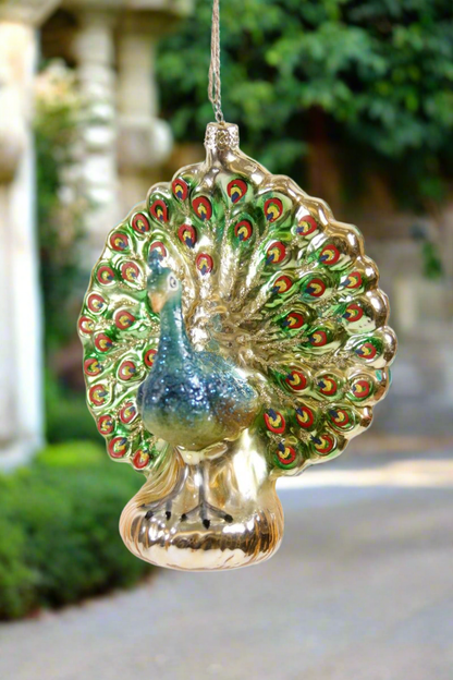 Grand Peacock Christmas Ornament - Bon Ton goods
