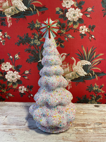 Grand Sugar Beaded Christmas Tree - Beaded Papier-Mache | Ino Schaller - Bon Ton goods