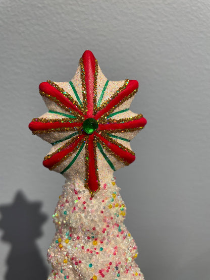 Grand Sugar Beaded Christmas Tree - Beaded Papier-Mache | Ino Schaller - Bon Ton goods