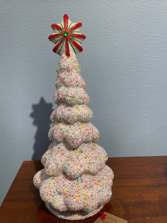 Grand Sugar Beaded Christmas Tree - Beaded Papier-Mache | Ino Schaller - Bon Ton goods