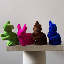 Load image into Gallery viewer, Grass Green Velvet - Extra Small Sitting Bunny, Ino Schaller - Bon Ton goods
