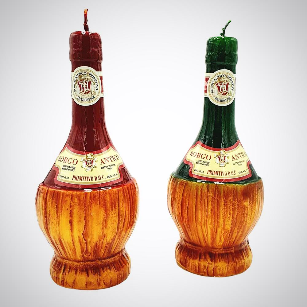 Green Flask Wine Wax Candle | Cereria Introna - Bon Ton goods