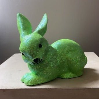 Green Glitter Small Bunny Lying | Ino Schaller - Bon Ton goods