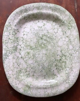 Green Marbleized Large Tray | Handmade Erik Bendtsen Ceramics - Bon Ton goods