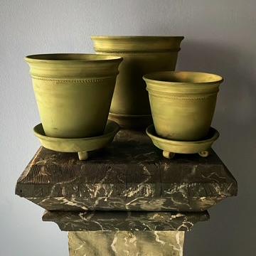 Green Unglazed Faaborg Pot | Handmade Erik Bendtsen Ceramics - Bon Ton goods