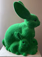 Green Velvet Mother Bunny with Kit | Ino Schaller - Bon Ton goods