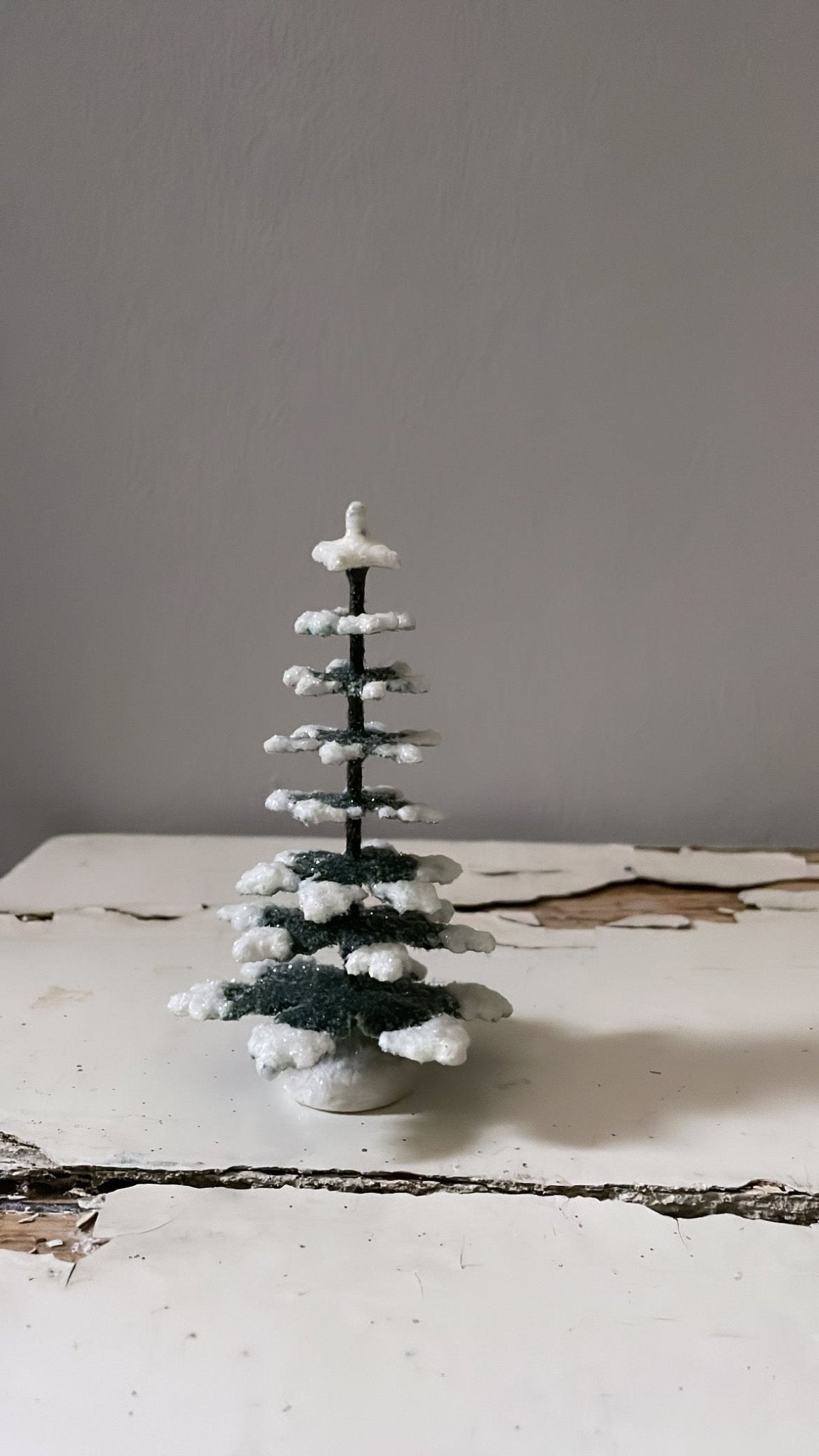 Green with Snow Frost Glitter Spruce - Cardboard Christmas Tree | Ino Schaller - Bon Ton goods