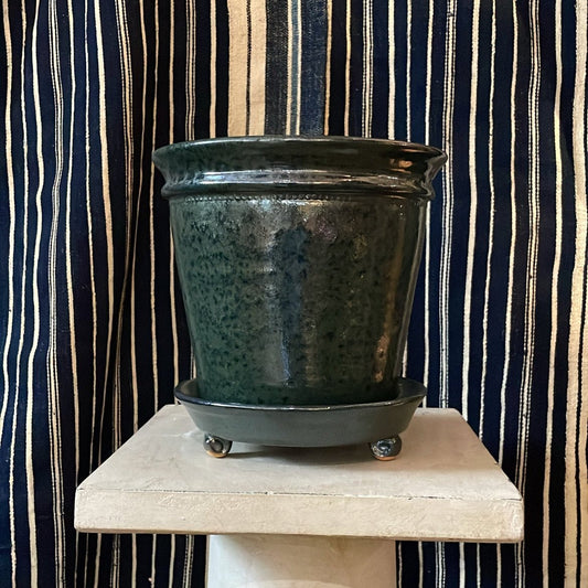 Green/Black Faaborg Pot | Handmade Erik Bendtsen Ceramics - Bon Ton goods
