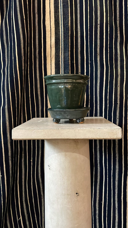 Green/Black Faaborg Pot | Handmade Erik Bendtsen Ceramics - Bon Ton goods