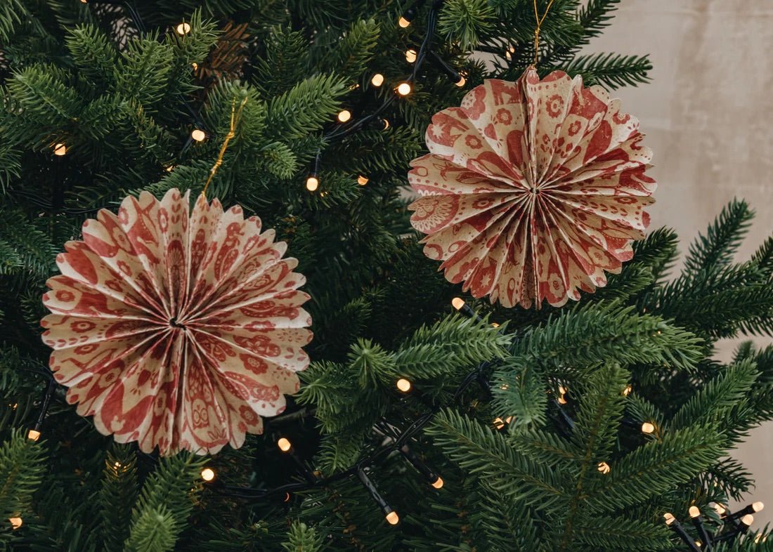 Greta Swedish Christmas Pendant, 2-pack, Red and White | Christmas Ornament - Bon Ton goods