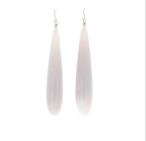 Grey and Lavender Drop Agate Earrings - Bon Ton goods