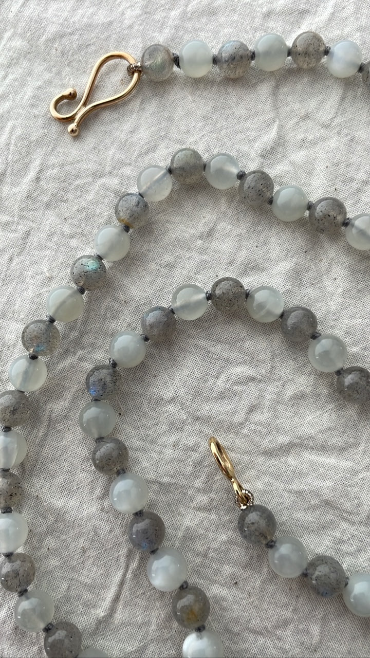 Grey Moonstone and Labradorite Necklace - Bon Ton goods