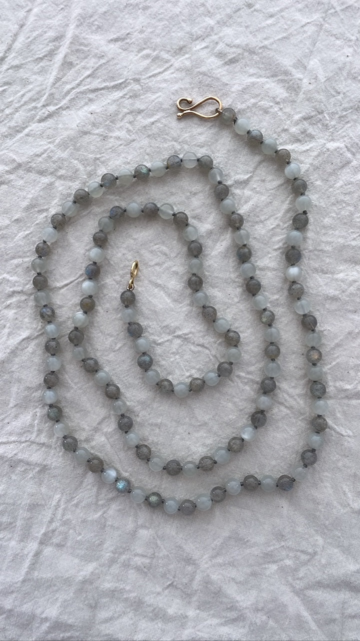 Grey Moonstone & Labradorite Bead Necklace | Mikkel Brøgger - Bon Ton goods