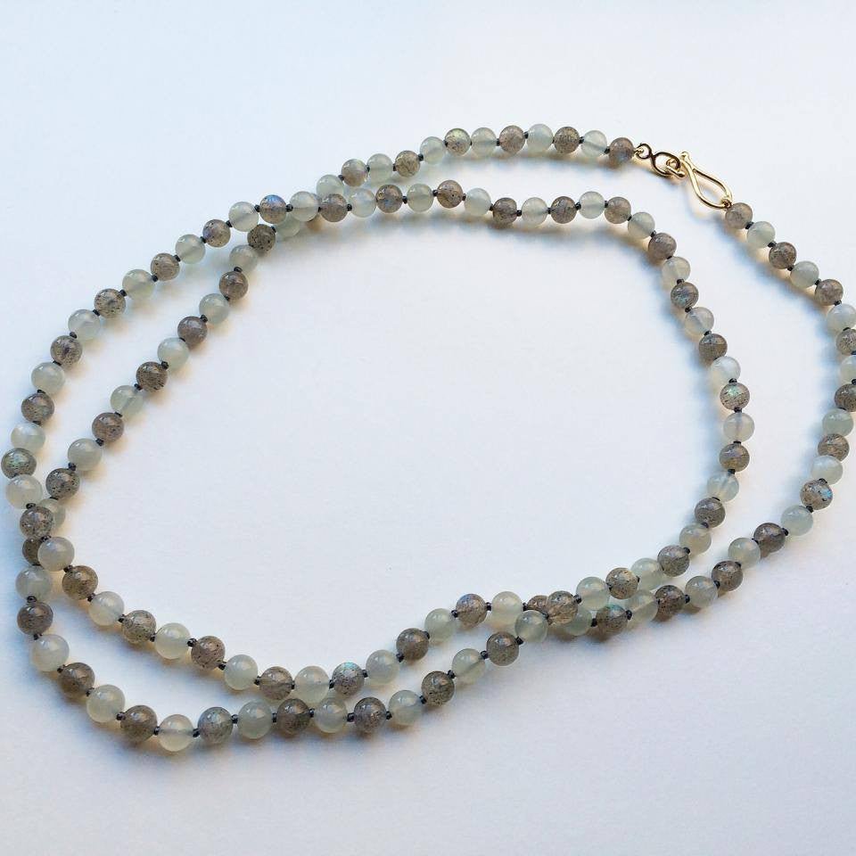 Grey Moonstone & Labradorite Bead Necklace | Mikkel Brøgger - Bon Ton goods