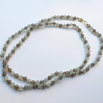 Grey Moonstone & Labradorite Bead Necklace | Mikkel Brøgger - Bon Ton goods