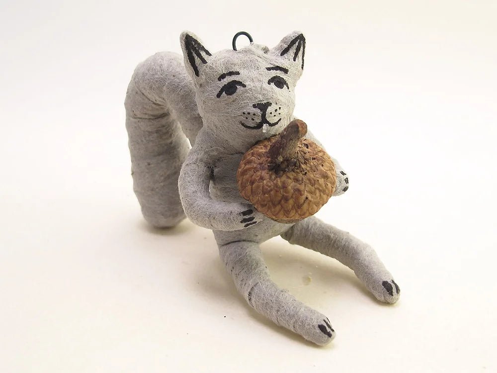 Grey Squirrel Ornament - Vintage Inspired Spun Cotton - Bon Ton goods