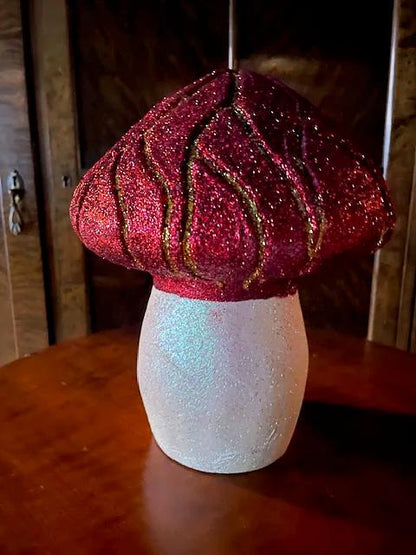 Grooved Glitter Mushroom In Red And Gold | Ino Schaller - Bon Ton goods