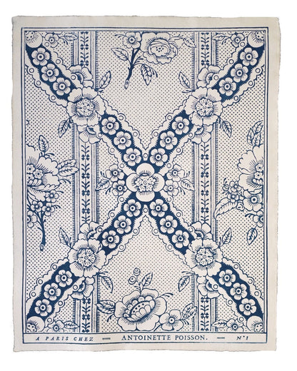 'Guirlande Fleurs' Bleu Indigo Handmade Domino Paper | Antoinette Poisson - Bon Ton goods