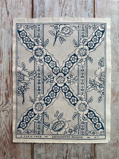 'Guirlande Fleurs' Bleu Indigo Handmade Domino Paper | Antoinette Poisson - Bon Ton goods