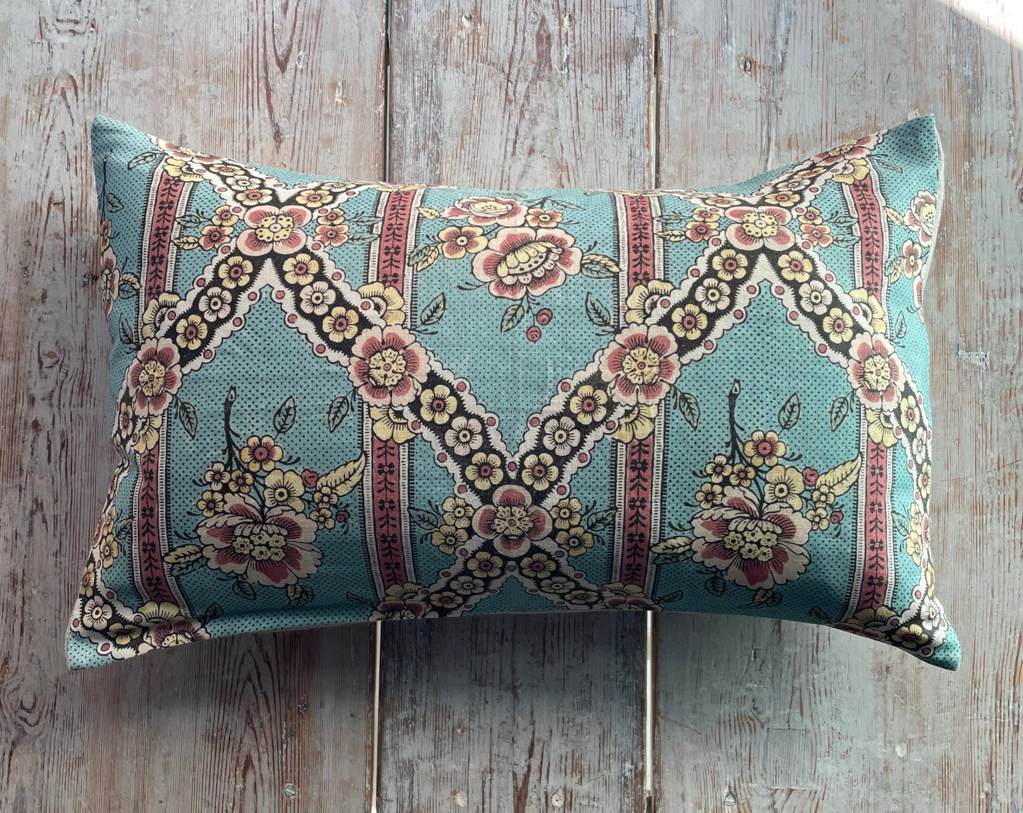Guirlandes de fleurs Cushion | Antoinette Poisson Linen Cushion – Domino Paper Design - Bon Ton goods