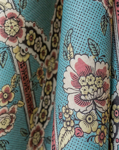 Guirlandes de fleurs Small Cushion | Antoinette Poisson Linen Cushion – Domino Paper Design - Bon Ton goods