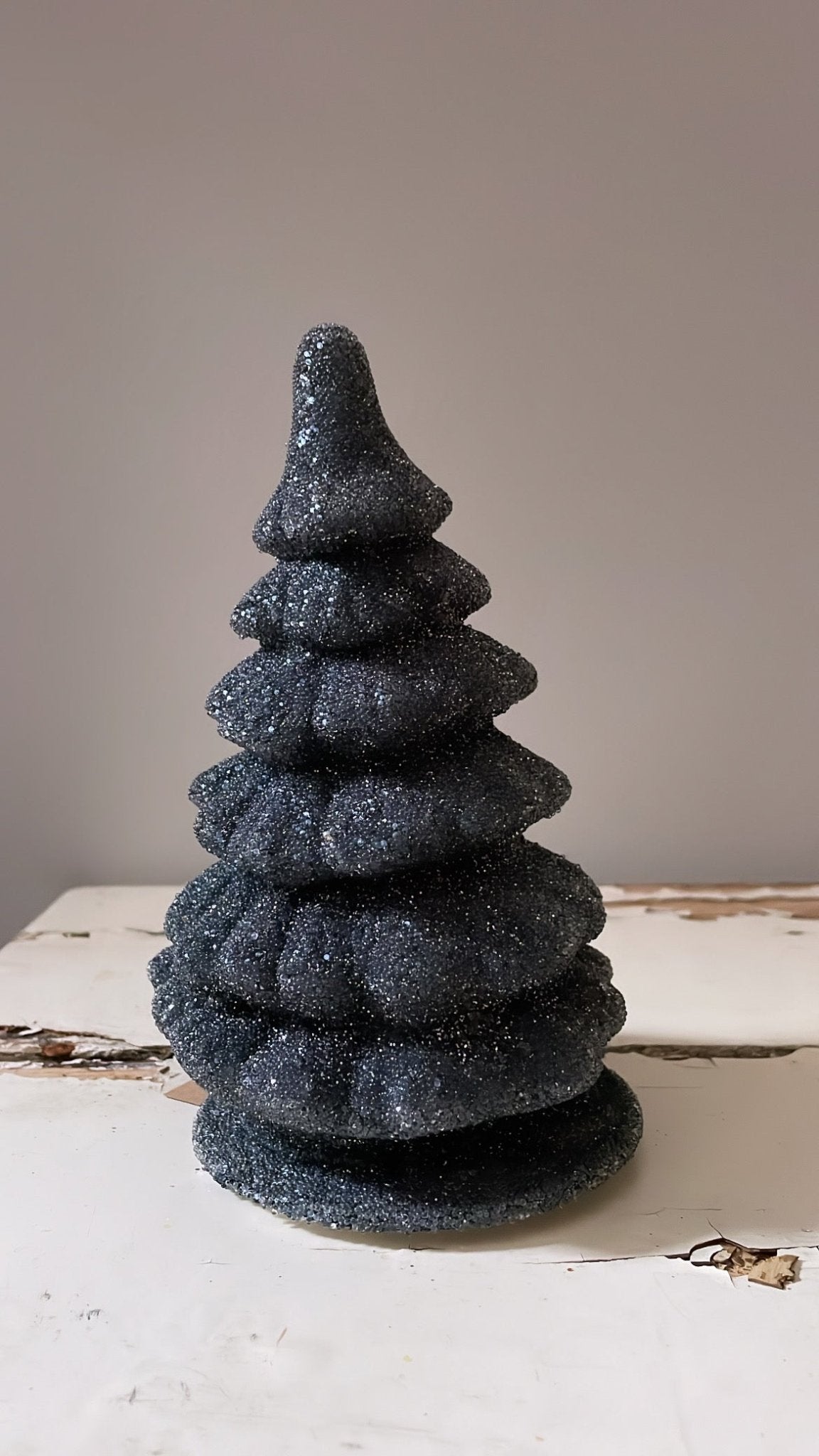 Gunmetal Christmas Tree - Beaded Papier-Mache | Ino Schaller - Bon Ton goods