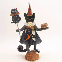 Load image into Gallery viewer, Halloween Cat Lady Figure - Vintage Inspired Spun Cotton - Bon Ton goods
